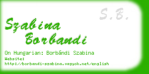 szabina borbandi business card