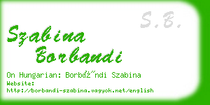 szabina borbandi business card